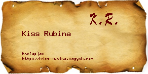Kiss Rubina névjegykártya
