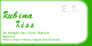 rubina kiss business card